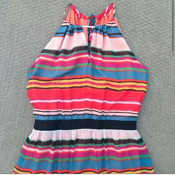 BCBG Maxazria Rainbow High Neck Maxi Dress - Picture 3 of 7